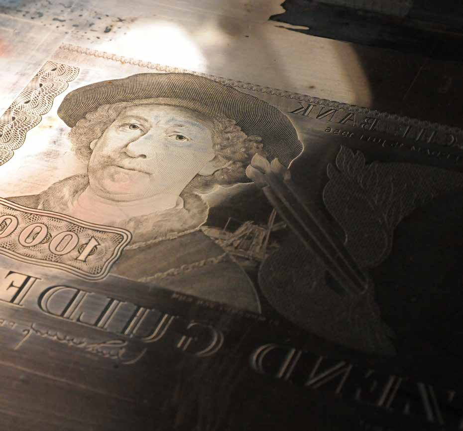 Intaglio banknote plate engraving